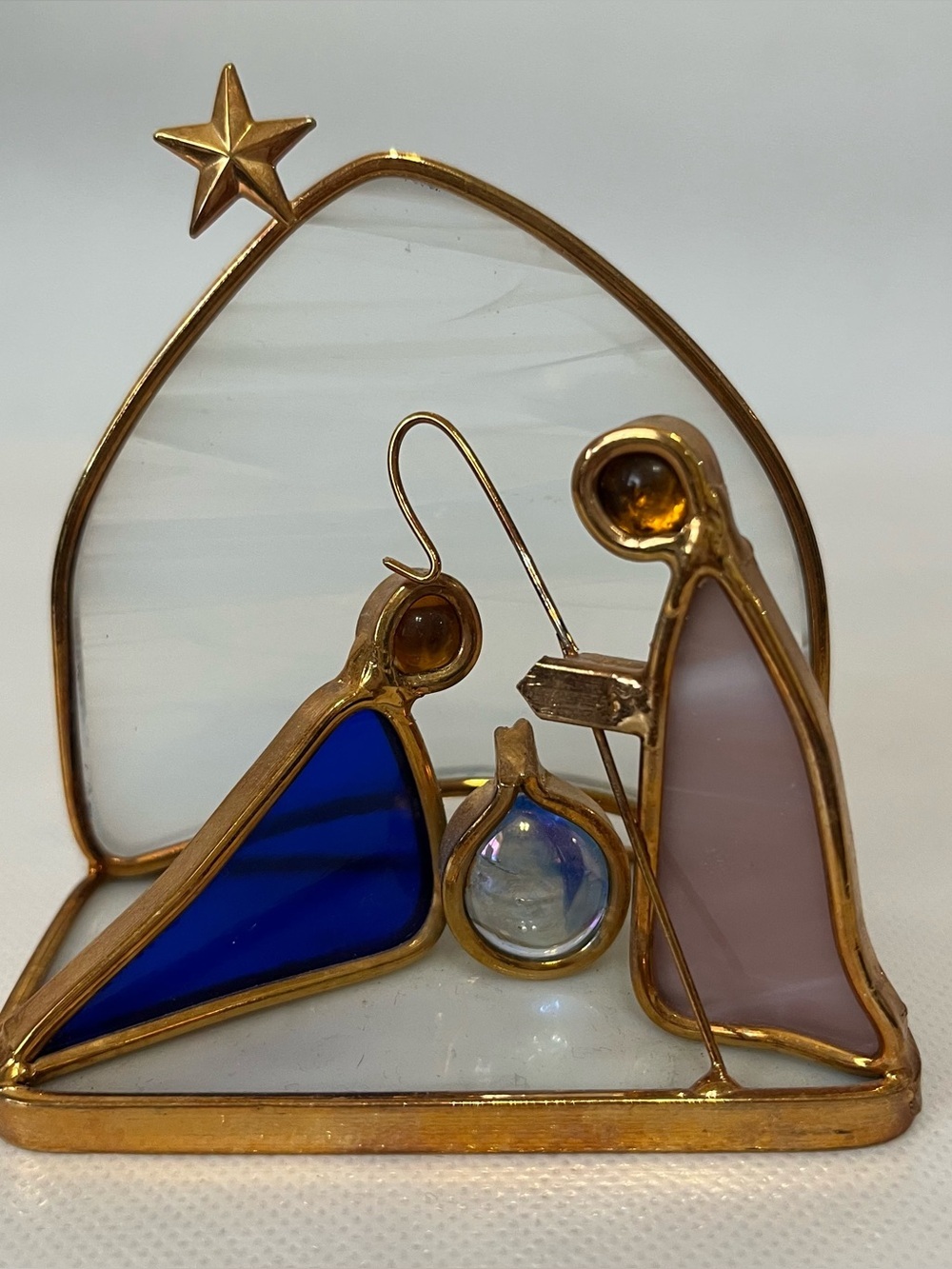 Vintage Stained Glass Nativity
